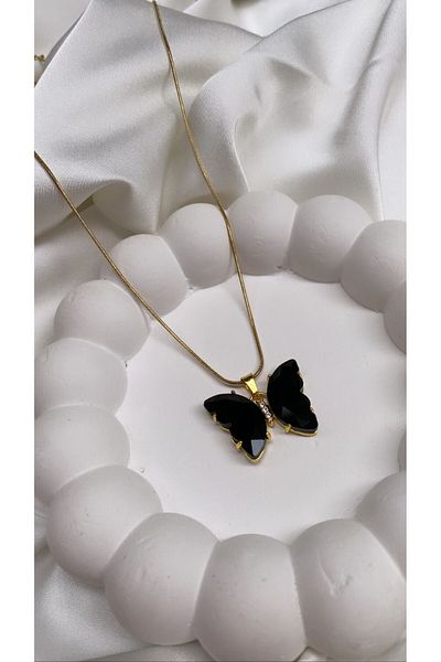 Accessories Gold Colored Hologram Butterfly Necklace