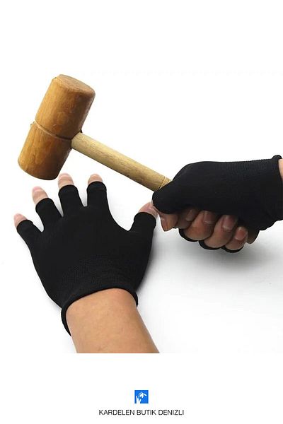 Kardelen Butik Denizli High Quality Half Finger Gloves (For Women and Men)