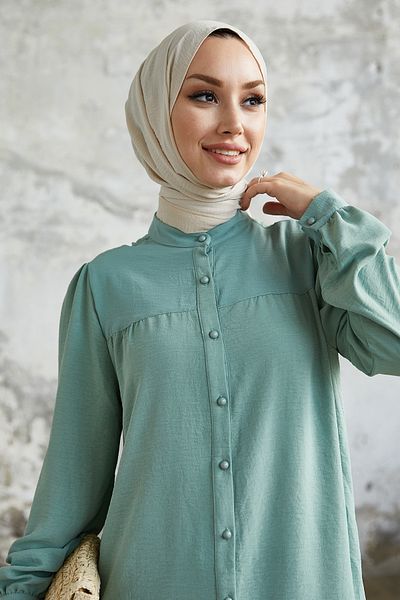 InStyle Arfa Ayrobin Buttoned Casual Suit - Light Green