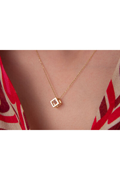 Onseva Kuyumculuk Küp Kafes Kolye 14 Ayar Altın Kolye
