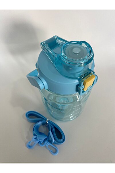 Shotay ST-7313 Pipetli Askılı Tritan Matara 1000 ml Mavi