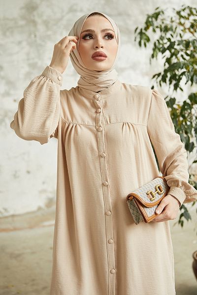 InStyle Μπεζ Arfa Ayrobin Casual Σετ με κουμπιά