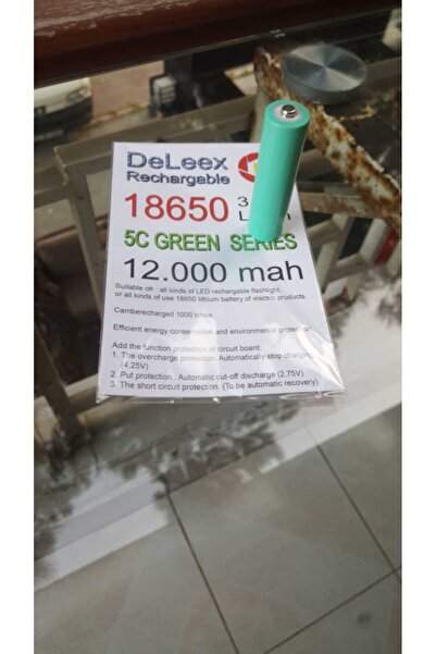 deleex 18650 3.7 Volt 5c Green Series 12000 Mah Şarjlı Li-ıon Pil Tekli Paket...