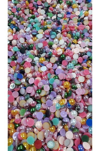 platin hediyelik mixed gluing pearl 100 grams 8 mm