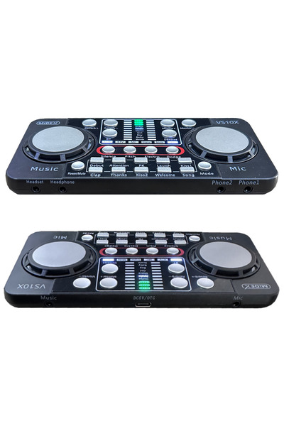 Midex Vs10x Üst Seviye Stüdyo Kayıt Canlı Yayın Bluetooth Ve Şarjlı Ses Kartı Efektli Radyo Mikseri
