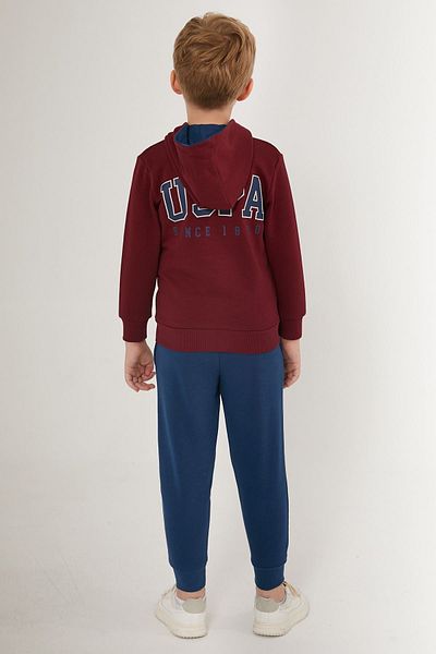 U.S. Polo Assn. 4-15 Years Licensed Us Polo ASSN Boy Suit - Claret Red
