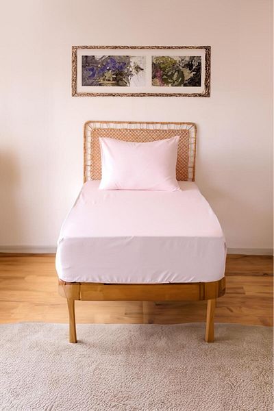 MOOSH Single Elastic Sheet Set| 30 cm Height| Solid Color| Cotton