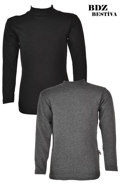 my doğa store Pack of 2 Unisex Cotton Half Turtleneck Children's Bodysuit