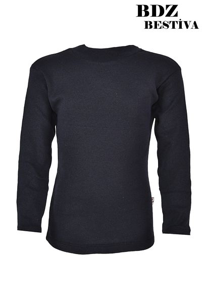 my doğa store Pack of 3 Unisex Cotton Lined Half Turtleneck Navy Blue Children's Bodysuit