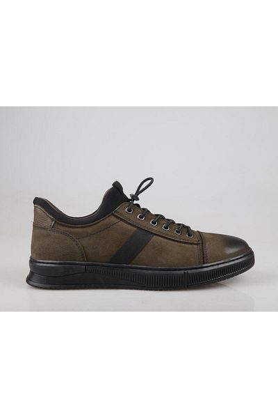 KOMCERO 3k0584 Ανδρικά παπούτσια casual από γνήσιο δέρμα Khaki Nubuck