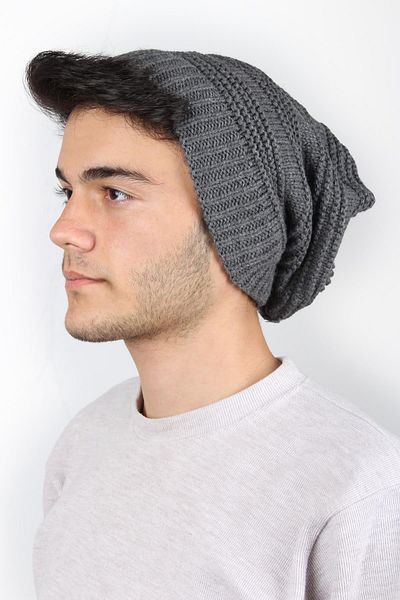 toptanhanem Dark Gray Men's Wool Beret - Perfect Protection Against Cold Weather