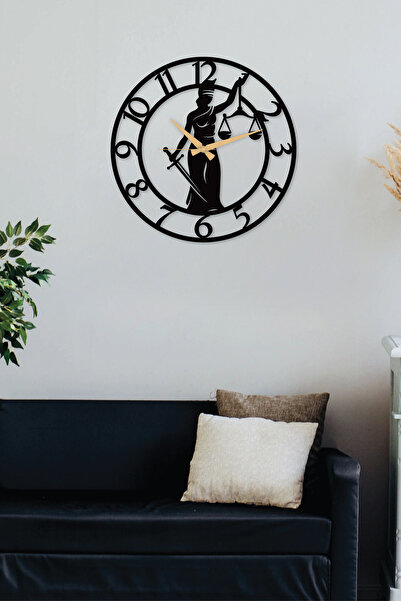 Gowpenart Adalet Kadını - Avukat Rakamlı Metal Siyah Duvar / Ev / Ofis Saati ...