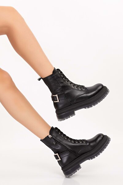 Gondol Kadın Hakiki Deri Kauçuk Taban Şık Bot Rg.66130