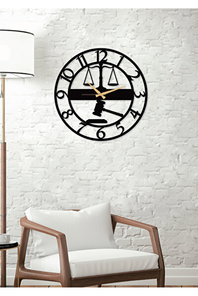 Gowpenart Adalet Terazisi- Avukat Rakamlı Metal Siyah Duvar / Ev / Ofis Saati...
