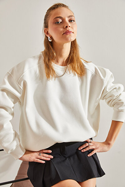 Bianco Lucci Women's Three Thread Raised Oversize Sweatshirt