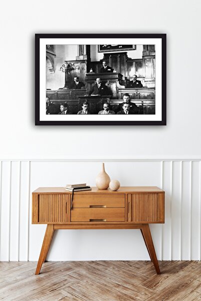 beedene Çerçeveli Mustafa Kemal Atatürk Meclis Portresi Tablo