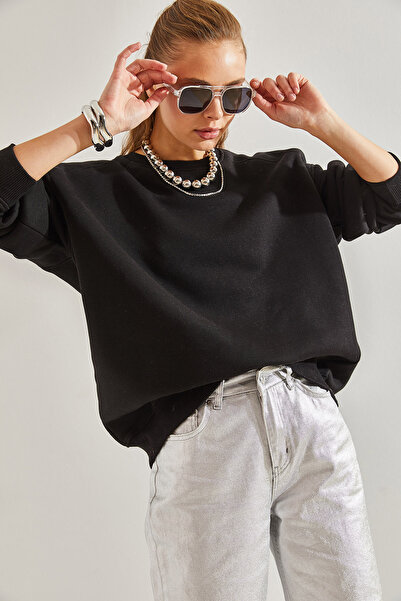 Bianco Lucci Γυναικείο φούτερ με τρεις κλωστές υπερμεγέθη