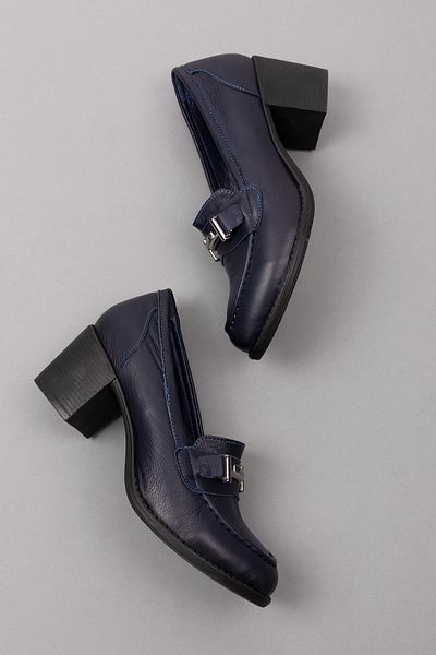 Gondol Pantofi cu toc confortabil din piele naturală de damă Anl.7082 - bleumarin - 38