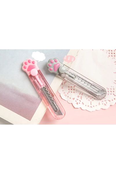 Giftpoint Paw Model Knife Stationery Gift Mr. Paper Design Falçata Gray Art Cute Student 1 Piece