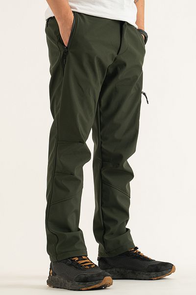 REYNARD Ανδρικό παντελόνι Softshell, Χειμερινό παντελόνι εξωτερικού χώρου με 4 τσέπες από αδιάβροχο φλις