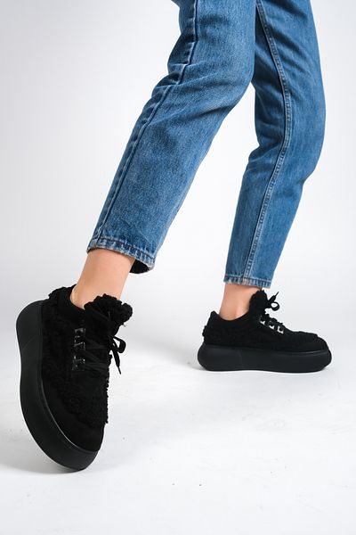 Moda Değirmeni Pantofi negri cu bază înaltă pentru femei BG1172-101-0007