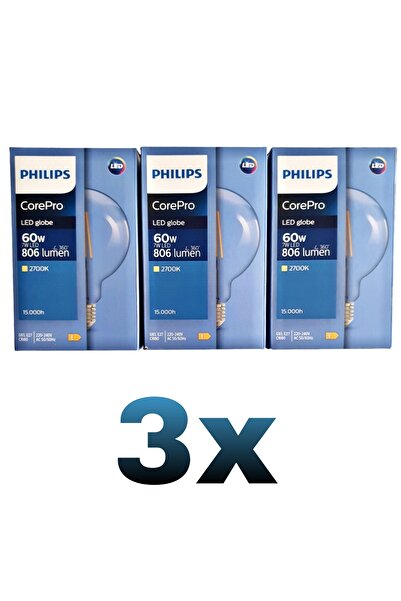 Philips Filament Ampul 7-60W E27 G93 806 LUMEN (3 TANE FİYATI)