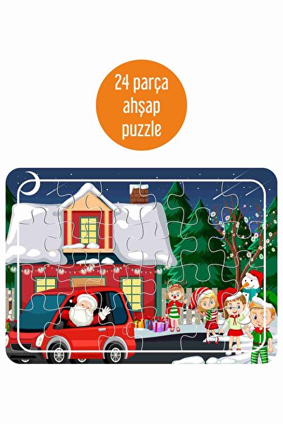 LİPYOS Noel Baba, Kardan Adam, Yılbaşı, Hediyelik 24 Parça Puzzle