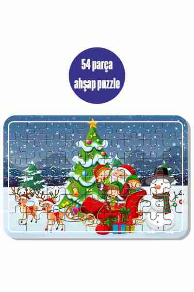LİPYOS Noel Baba, Kardan Adam, Yılbaşı, Hediyelik 54 Parça Puzzle