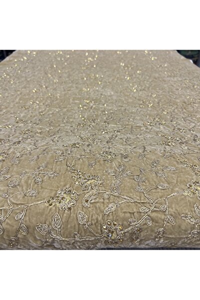 OsmanKumaşDantel İşlemeli Taşlı Kadife (100X110CM)