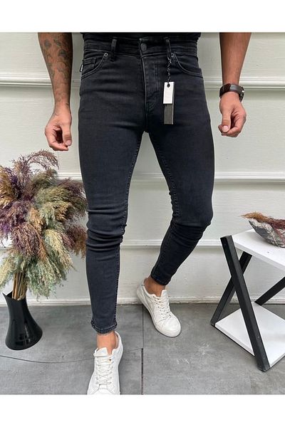 çerme Ανδρικό τζιν παντελόνι Straight Smoked Slim Fit Lycra