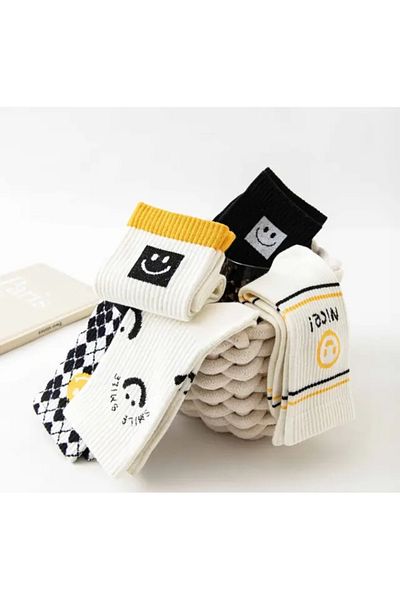 WORTHY SOCKS 5 чифта унисекс памучни чорапи за тенис, различни цветове