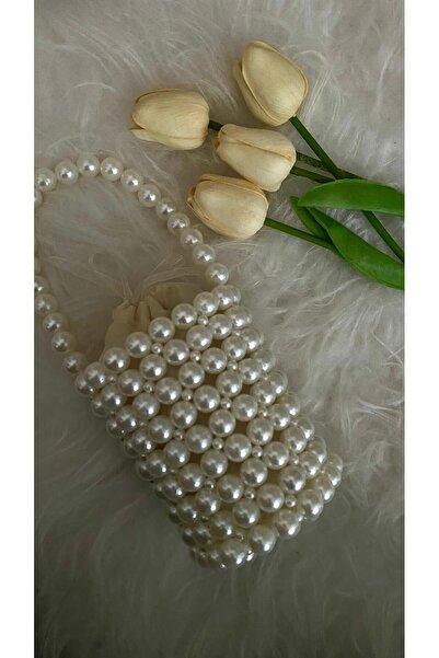 SAMSA İnci Silindir Çanta Boncuk çanta incili çanta