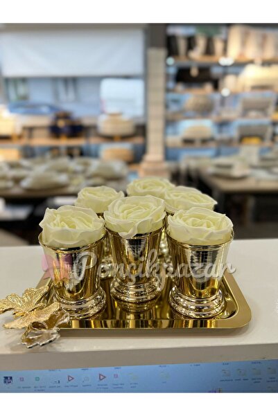 PONCİKPAZAR Rose Bucket - 6 Pieces Ponçik Silver Rose Bucket