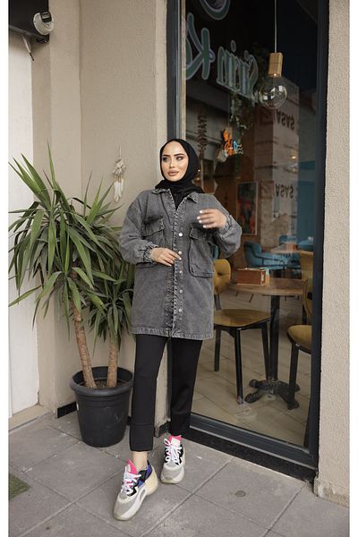 Modaluliwa Jeans jacket with elastic sleeves