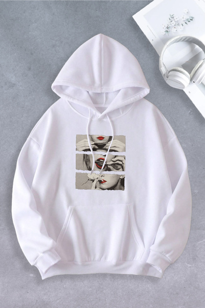 Ciel Lune Hanorac oversize, unisex, femei, bărbați, model Smoking Lip