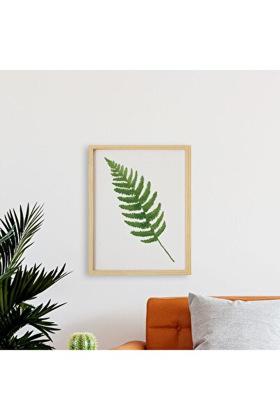 Ayışığı Dizayn Bohem-Leaf3 Doğal Ahşap Çerçeveli Tekli Tablo Seti