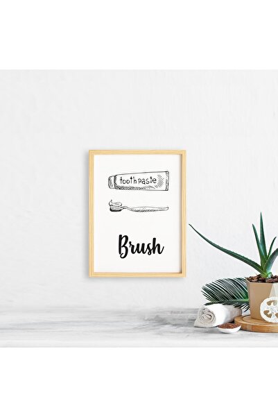 Ayışığı Dizayn Set de pictură unică pentru baie-perie-perie cu cadru din lemn