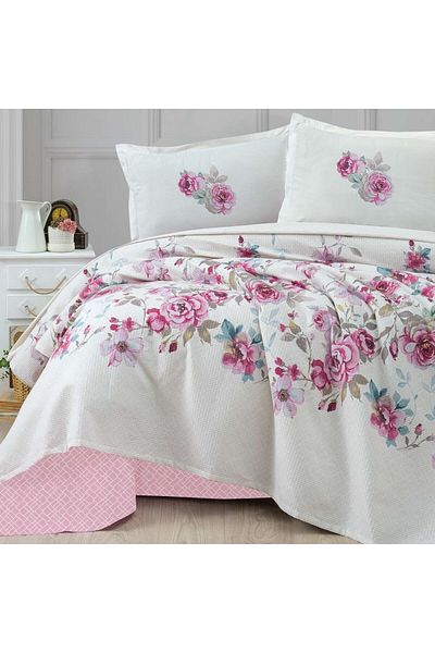 ŞENER HOME Cotton Single Ranforce Pique Set Pink Color