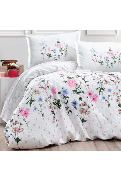 ŞENER HOME Clasy Single Cotton Ranforce Pike Set Palitra Powder