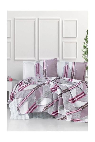 ŞENER HOME Single Lilac Cotton Ranforce Pike Set Azur V1