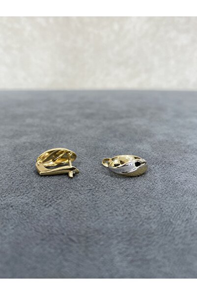 ARSLANTAŞ 1989 14 AYAR ALTIN ÇİFT RENKLİ PARLAK J KÜPE