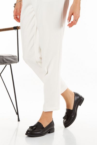 PASSAGE SHOES Γυναικεία μαύρα φούντα λεπτομερή casual παπούτσια 4039