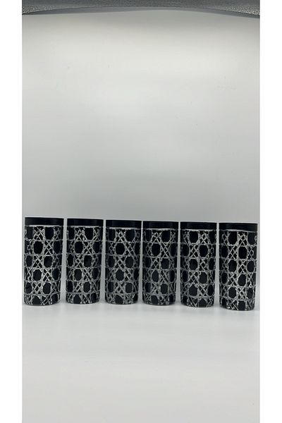 CS Home Design Set of 6 Straw Black Long Soft Drink Cups