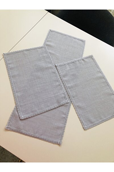 İpekce kanavice 3 parça işlenebilir linen kumaş oda-servis takımı