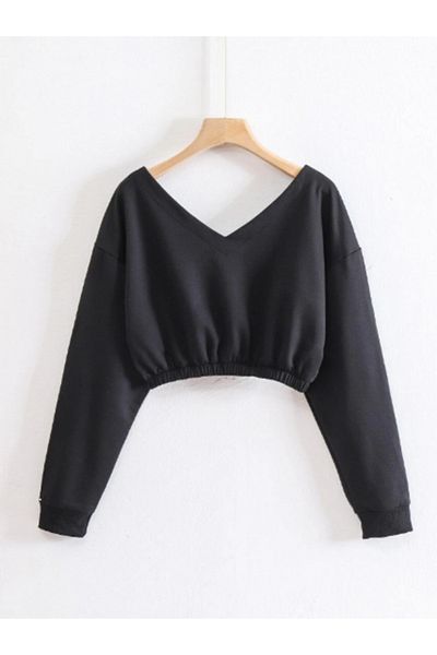 JamaisVu Sweatshirt with V Detail on Front and Back
