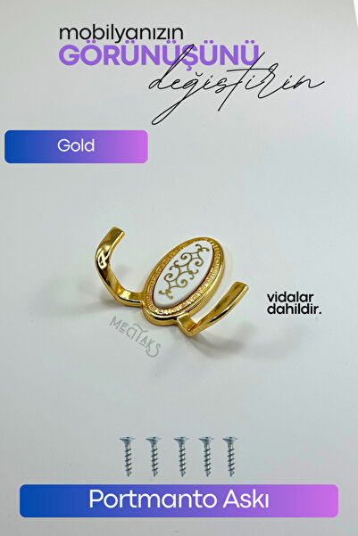 KIRSA Portmanto Küçük Dolap Vestiyer Askısı Gold