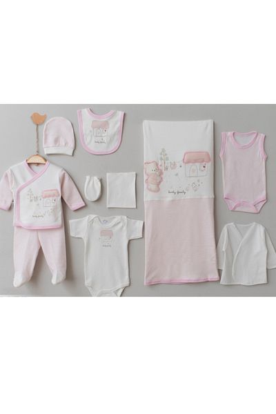 Necix's 6-Piece CUTE MONTHS BIRTH SET (10-Piece HOSPITAL EXIT, BABY BAG, SWADDLE, BLANKET, WIPES AND SOCKS SET)