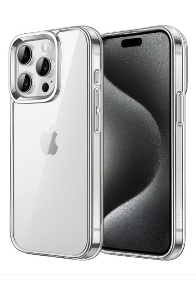 ERKAN حافظة شفافة لهاتف ابل ايفون 15 برو ماكس مع نتوءات للكاميرا والشاشة