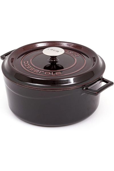 Lava Metal Premium Series - Cast Round Pot, 28 Cm, Majolik Gray
