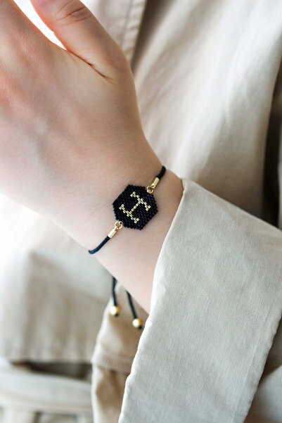 Kübüşün Atölyesi Ka-001 Miyuki Harf Bileklik - El Yapımı - Altın Kaplama - H ...